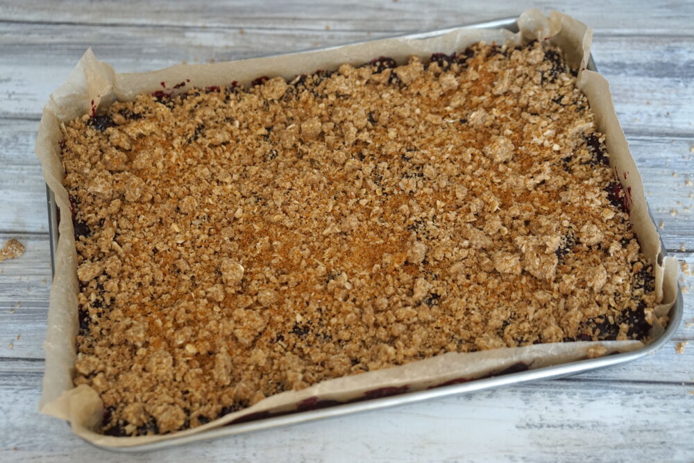 blueberry slices in tray