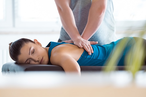 lady having a sports massage