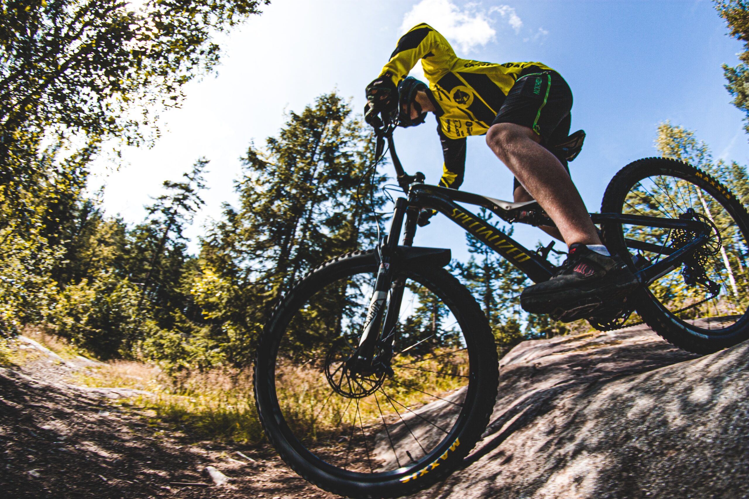 man on mountain bike