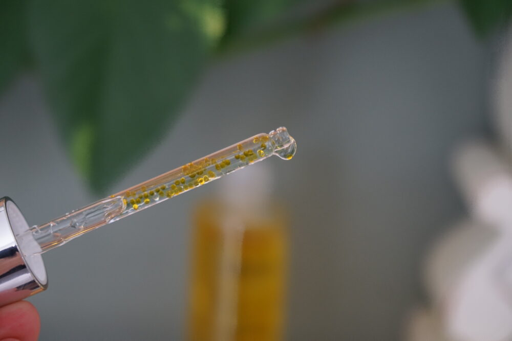 close up of an oil dropper