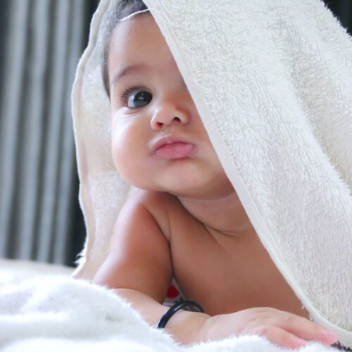 baby in a towel