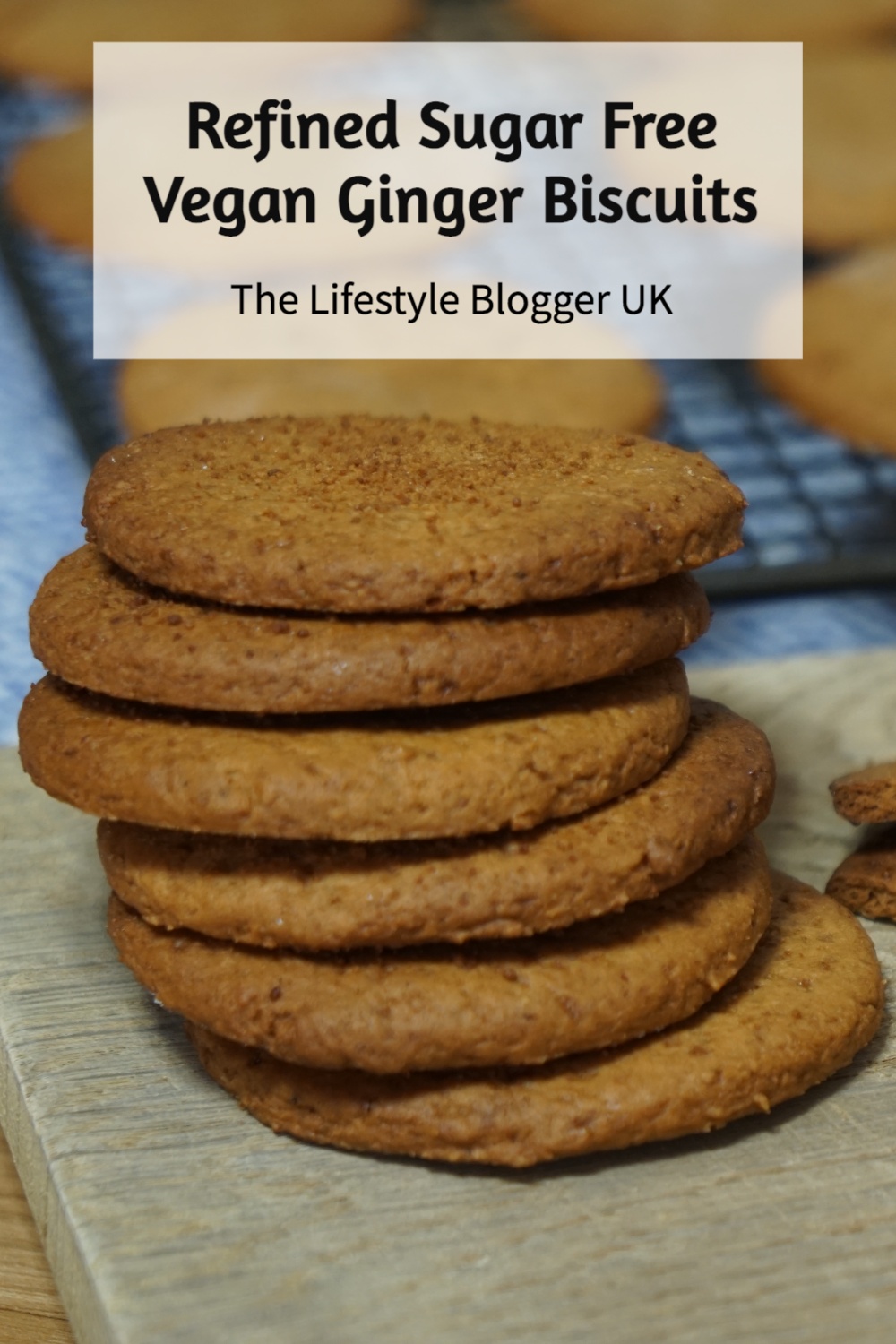 vegan refined sugar free ginger biscuits image for pinterest
