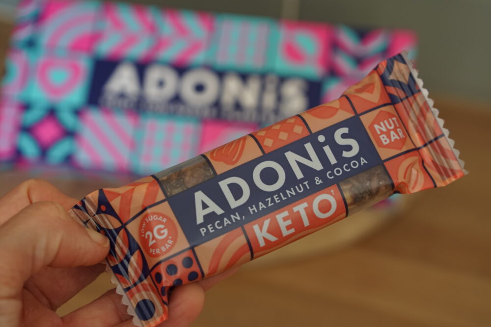 adonis pecan & hazelnut keto bar