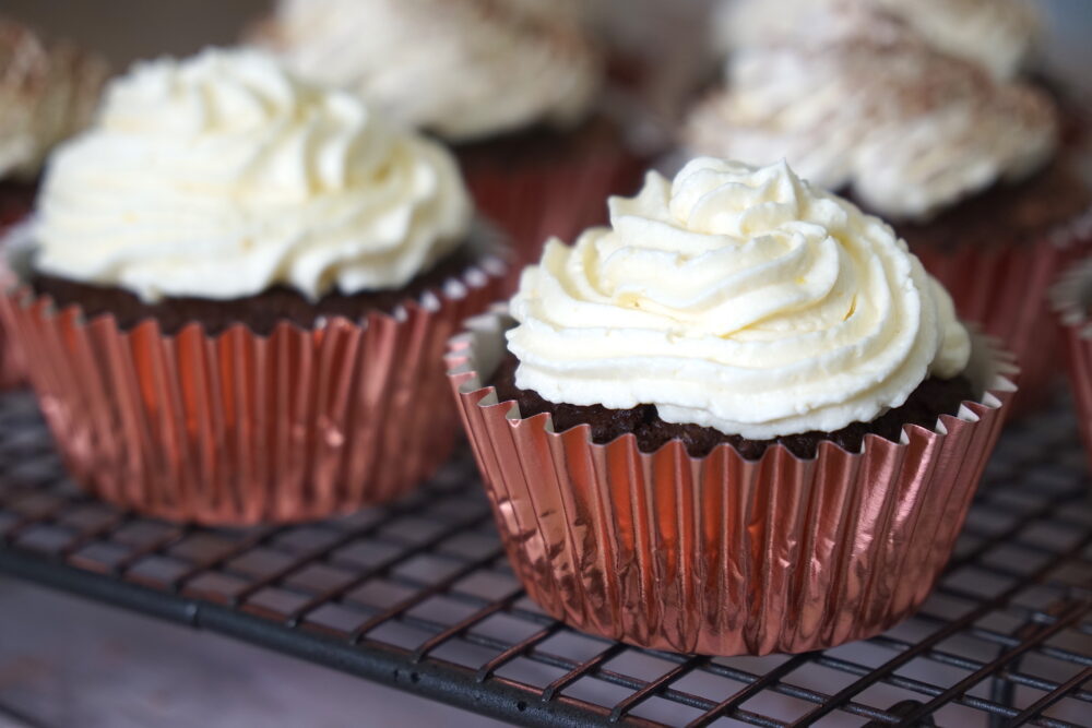 close up of vegan buttercream icing