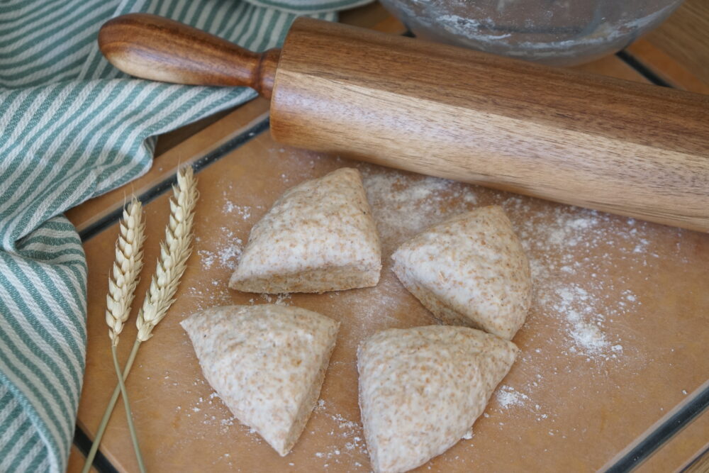 raw dough cut into balls