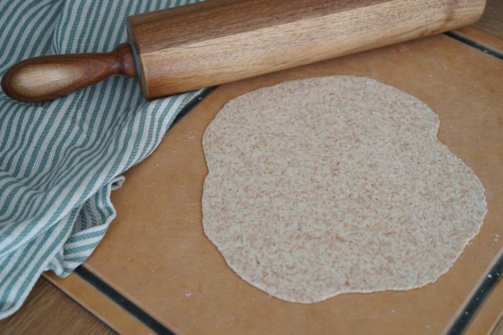 rolled out raw dough