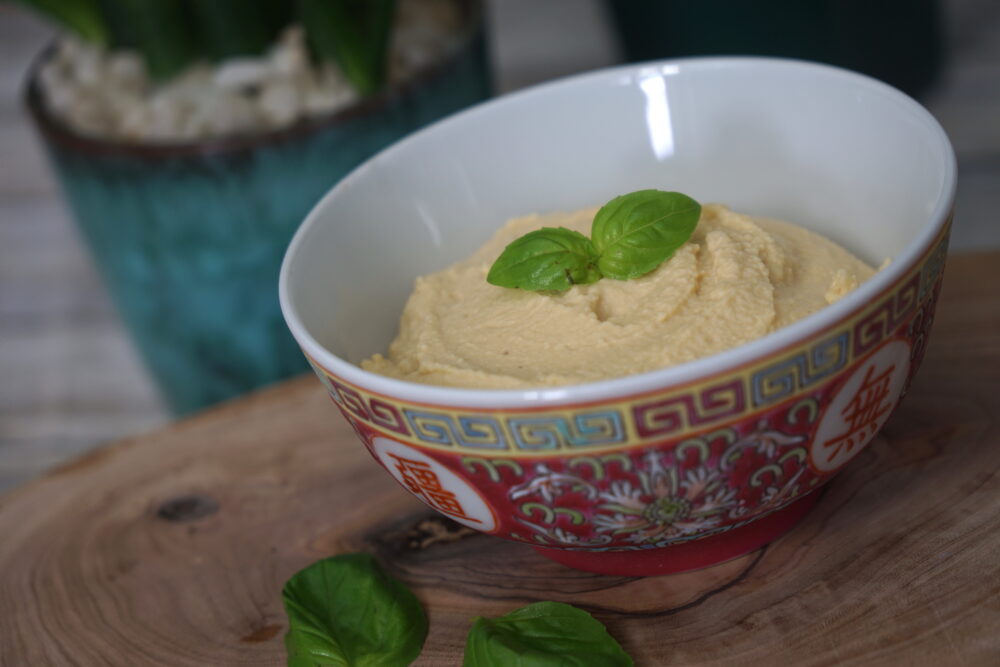 homemade hummus in bowl