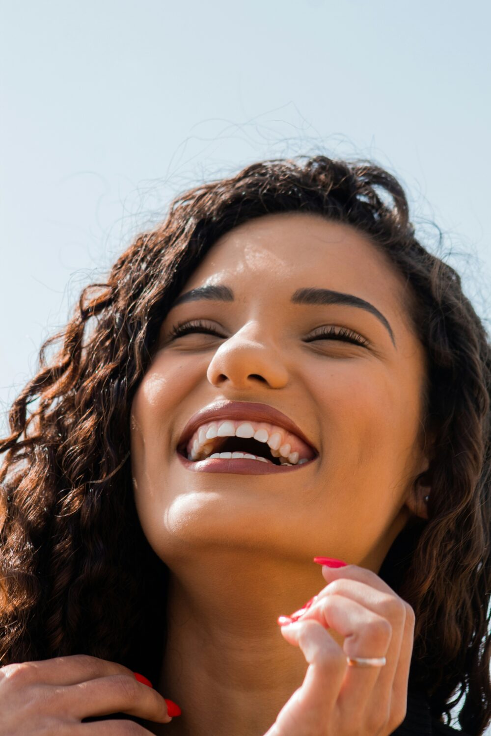lady laughing big smile